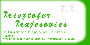 krisztofer krajcsovics business card